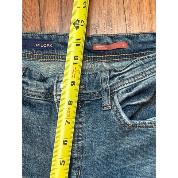 Pilcro Anthropologie Jeans Blue Slim Boyfriend Cropped Trendy The Letterpress - Picture 9 of 11